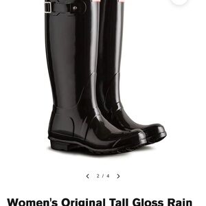 Hunter Women's Glossy Black Tall Rain Boots